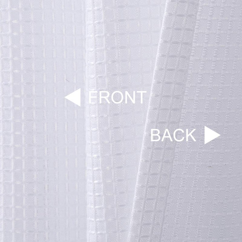 CAROMIO Cafe Curtains 30 Inch Length, Waffle Woven Textured Small Tier Curtains for Kitchen Bathroom Window Curtainss Short, White - Image 3